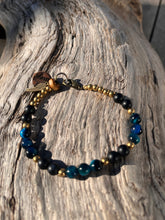 Charger l'image dans la galerie, Bracelet Kundalini - bracelet mixte de pierre semi précieuse d'oeil de tigre bleu et Onyx SamEtnic
