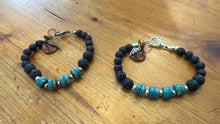 Charger l'image dans la galerie, Bracelet Lave &amp; Turquoise - Mixte
