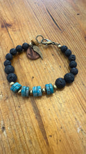 Charger l'image dans la galerie, Bracelet Lave &amp; Turquoise - Mixte