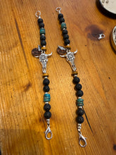 Charger l'image dans la galerie, Bracelet Mixte Lave &amp; Turquoise - Perles 10mm