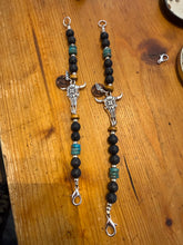 Charger l'image dans la galerie, Bracelet Mixte Lave &amp; Turquoise - Perles 10mm